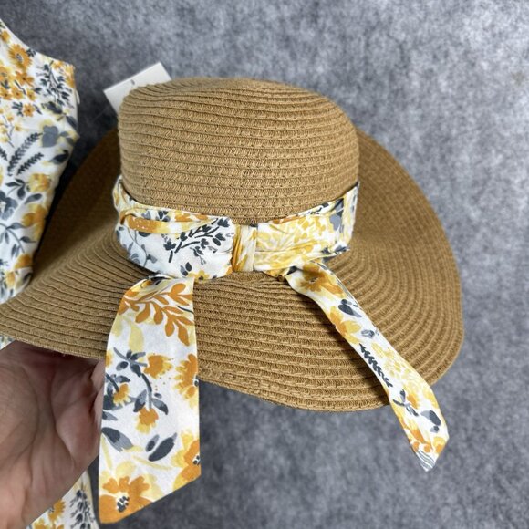 Joie Floral Sundress & Hat Size 12 Mommy and Me Yellow Tiered Cottagecore Beach - Picture 7 of 15